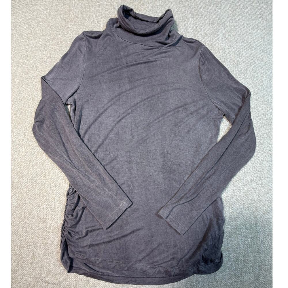 Worth New York Women M Gray Lightweight Turtleneck Long Sleeve Pullover Sweater